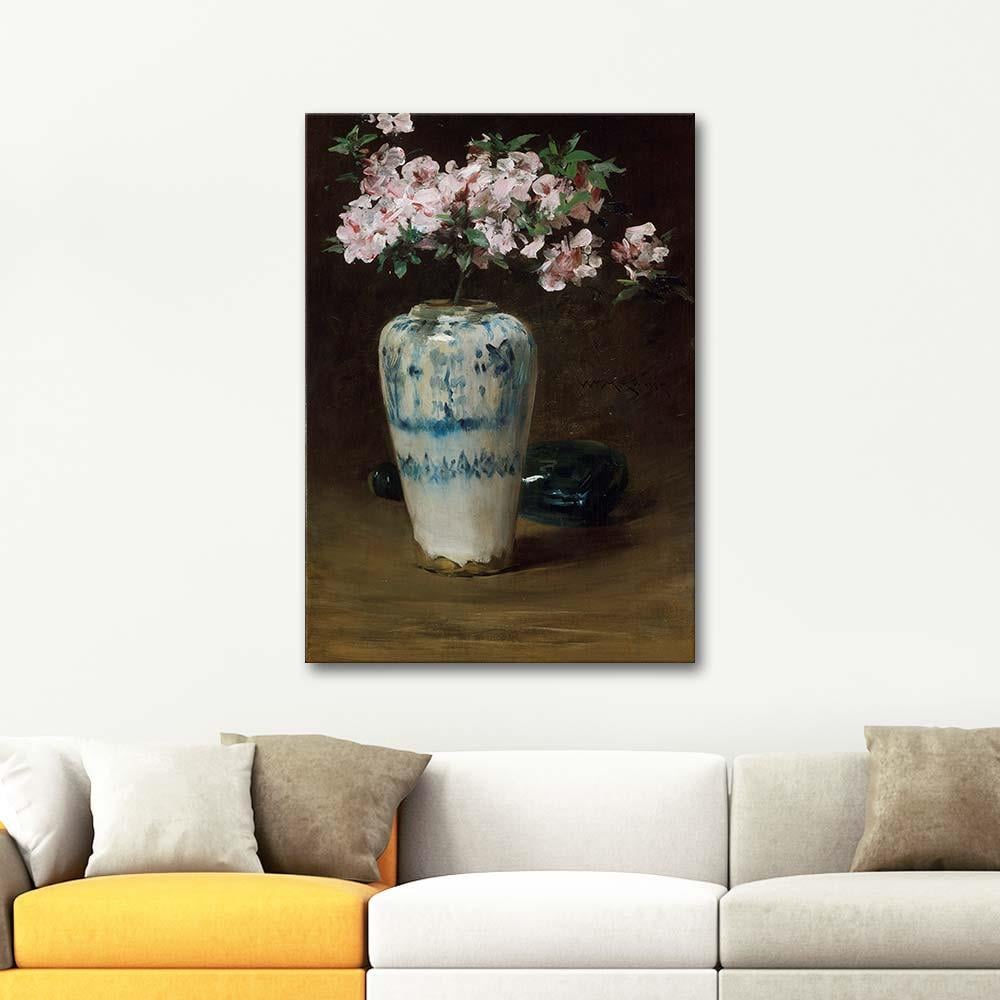 William Merritt Chase Pink Azalea Chinese Vase Art Print