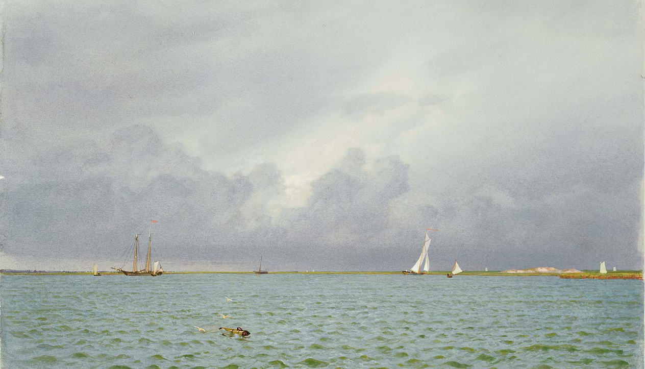 William Trost Richards Marine with Yachts Art Print