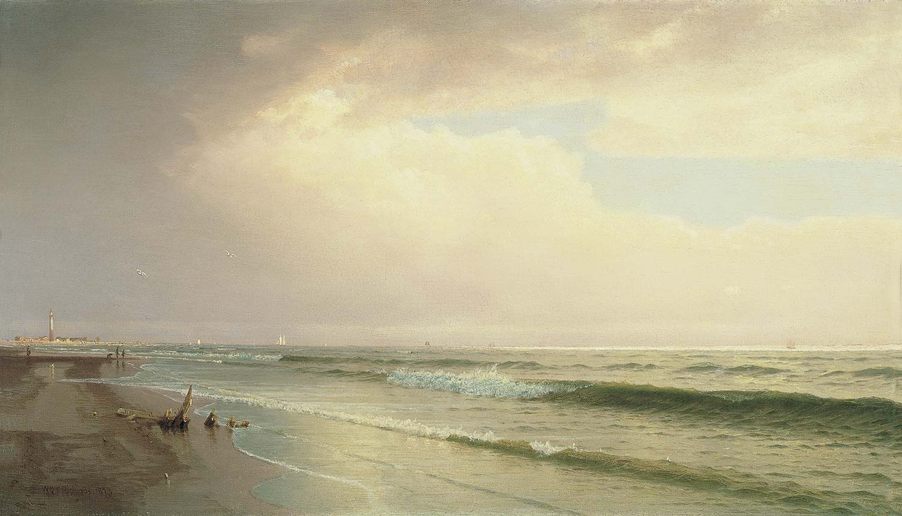William Trost Richards Seascape with Distant Lighthouse Art Print