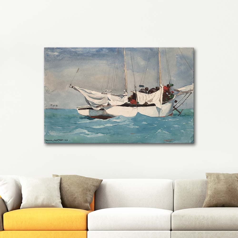 Winslow Homer Key West Hauling Anchor Art Print