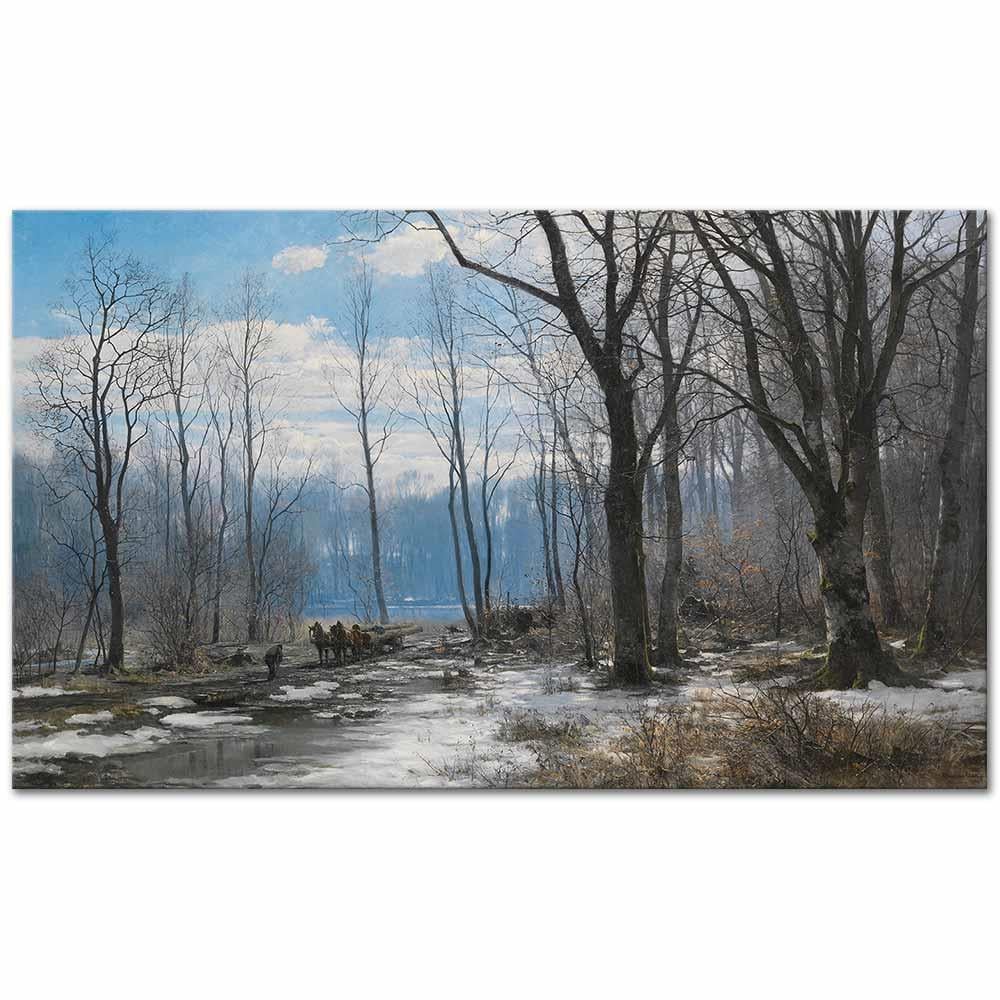 Anders Andersen-Lundby Münih'te İngiliz Bahçesinde Bir Kış Günü Kanvas Tablo