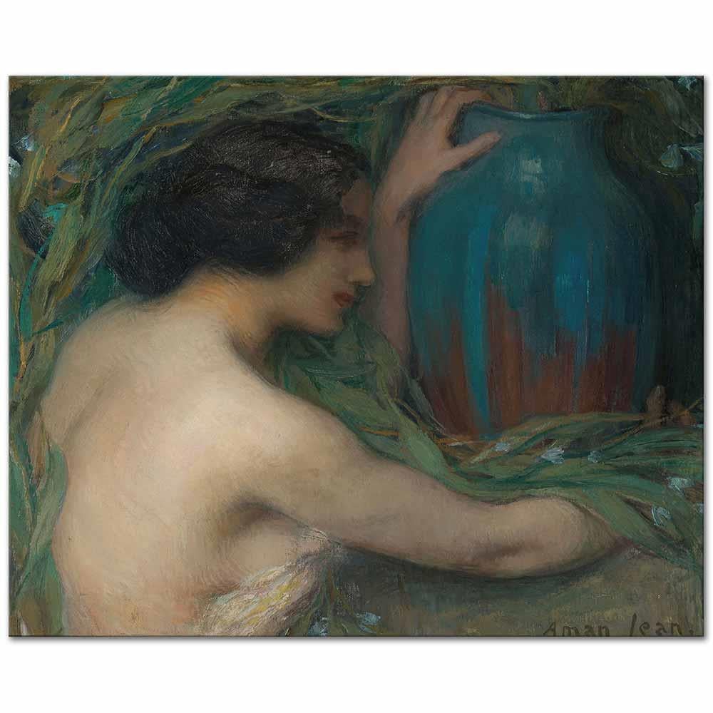 Edmond Francois Aman-Jean Okaliptüslü Kadın Kanvas Tablo