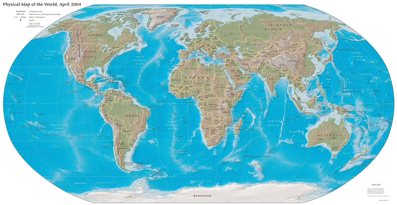 World Geographical Map 2004 Art Print
