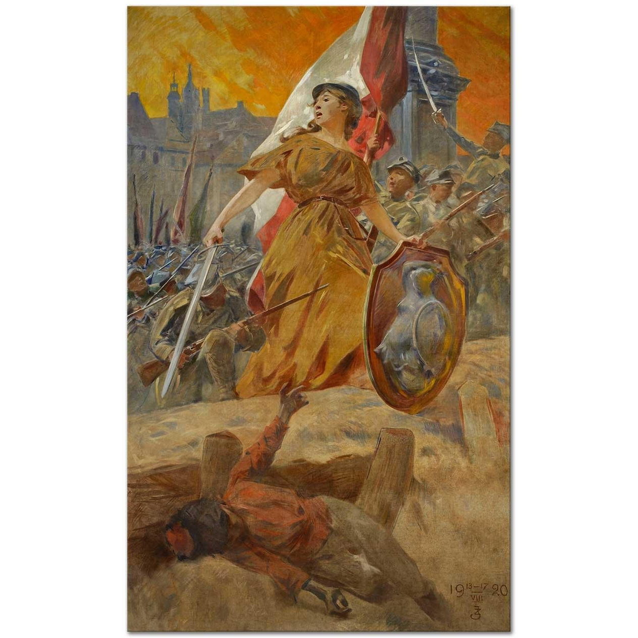 Zdzislaw Jasinski Zafer Alegorisi Kanvas Tablo