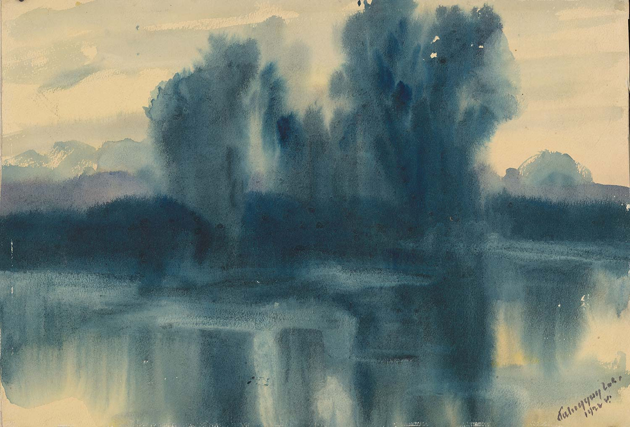 Zolo Palugyay Blue Mood over a Lake Art Print