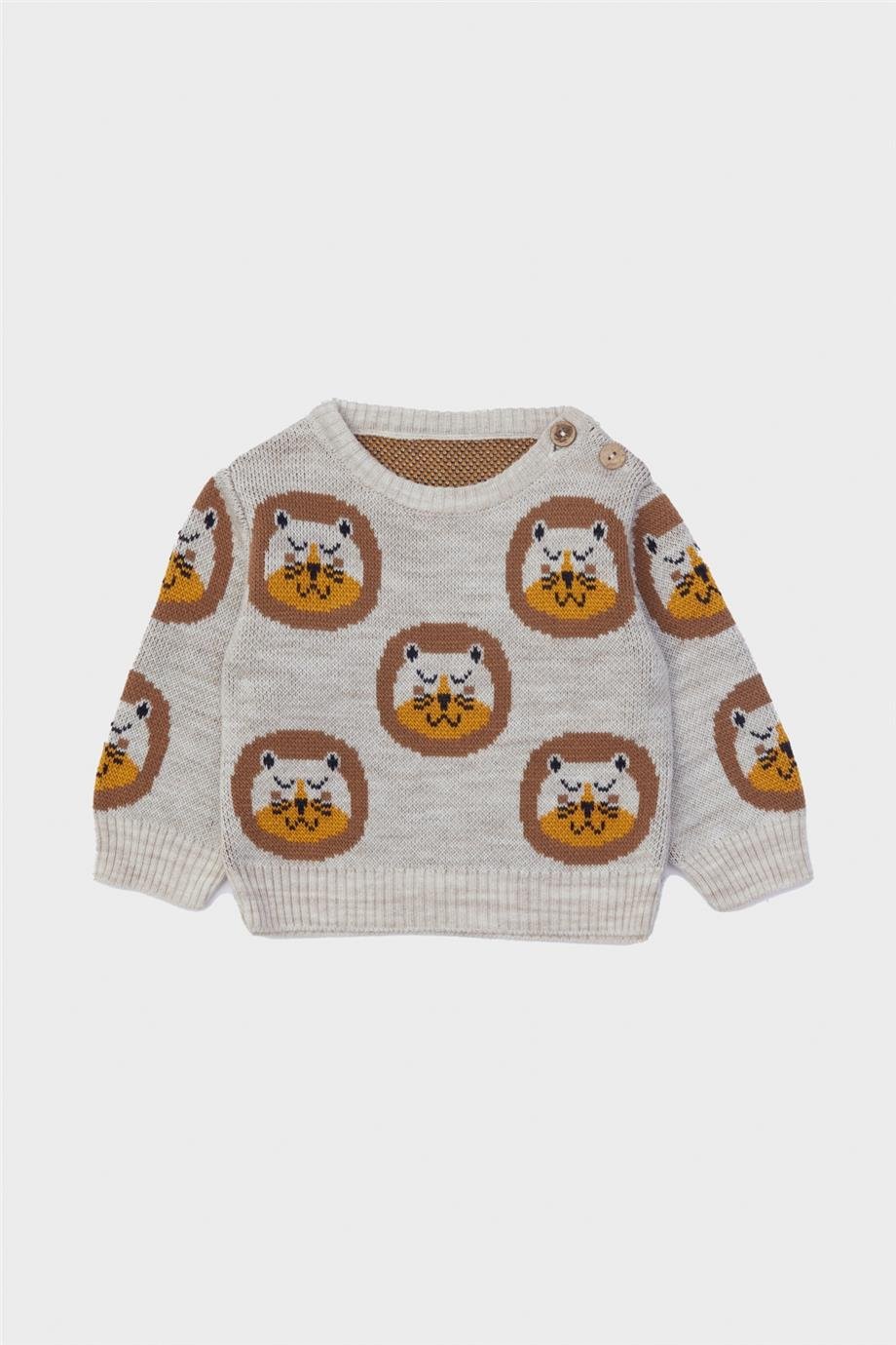 Layette Erkek Bebek Desenli Kazak