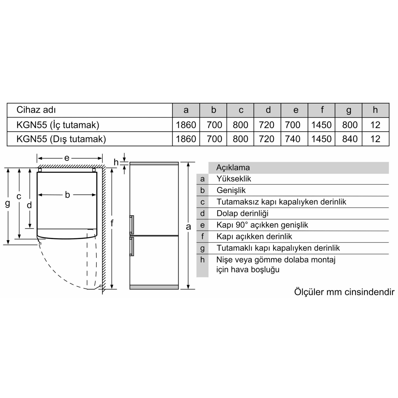 PROFİLO ALTTAN DONDURUCULU BUZDOLABI - BD3055WECN