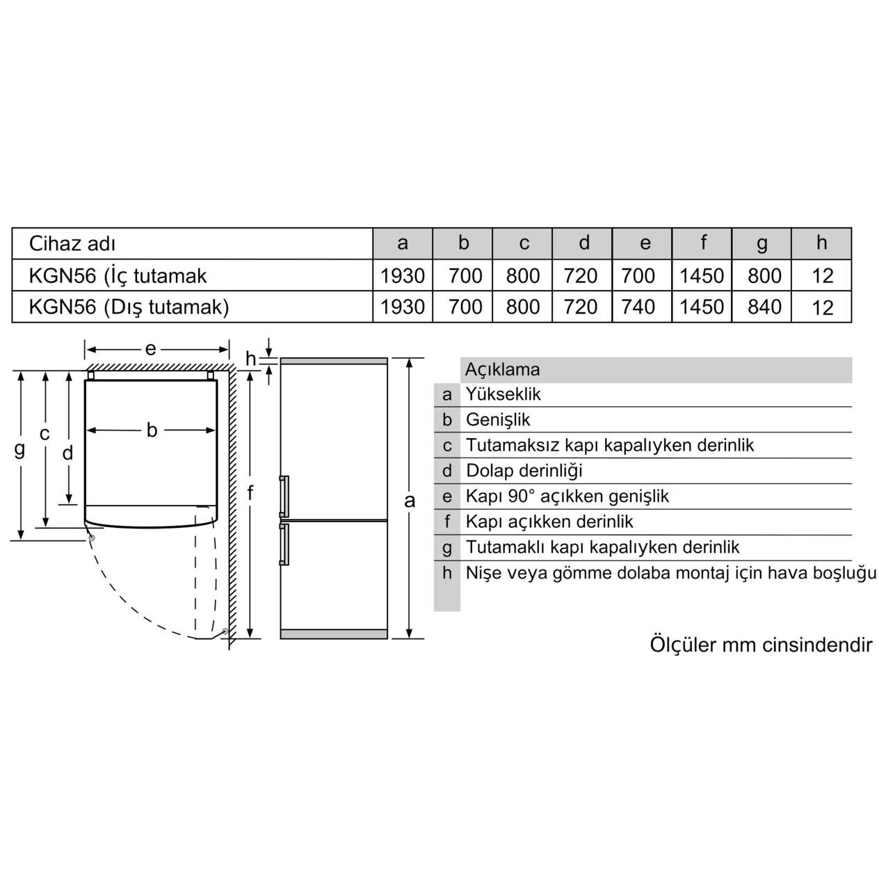 PROFİLO ALTTAN DONDURUCULU BUZDOLABI - BD3056WEXN