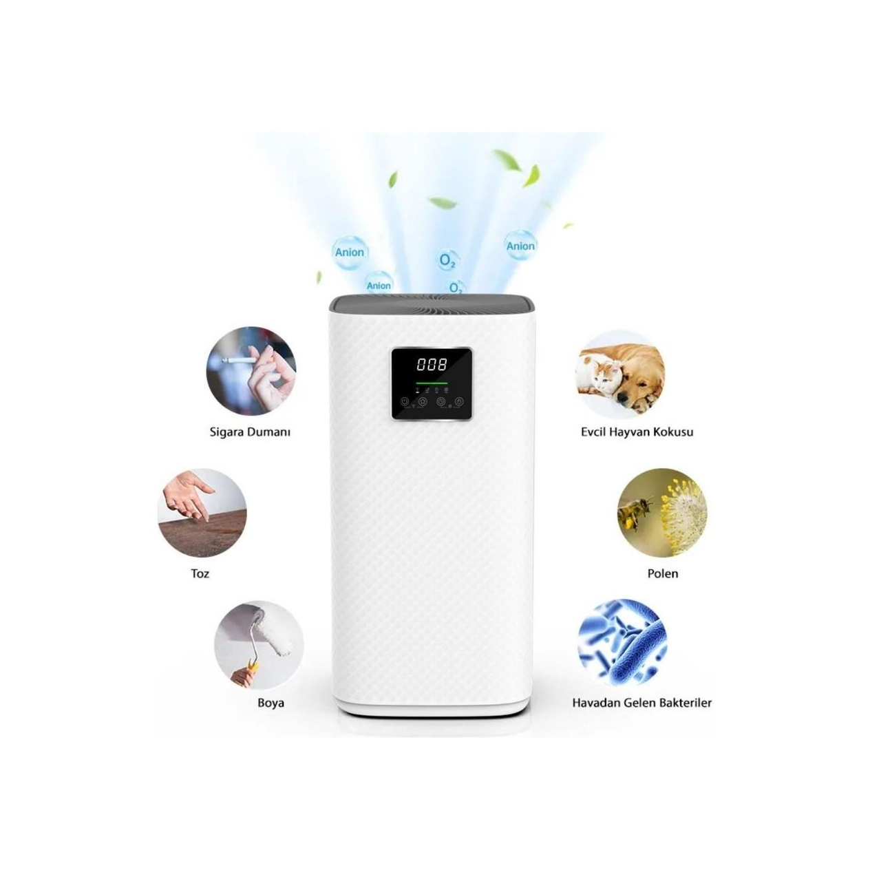 Robx Ms24 Yeni Nesil Cadr400 42w Akıllı Wi-fi Dokunmatik Panel Hava Temizleyici