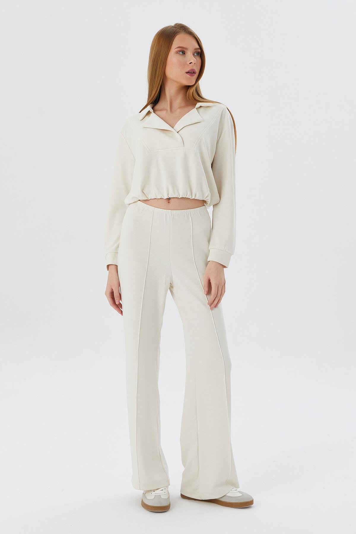 Beli Lastikli Crop Takım TAS