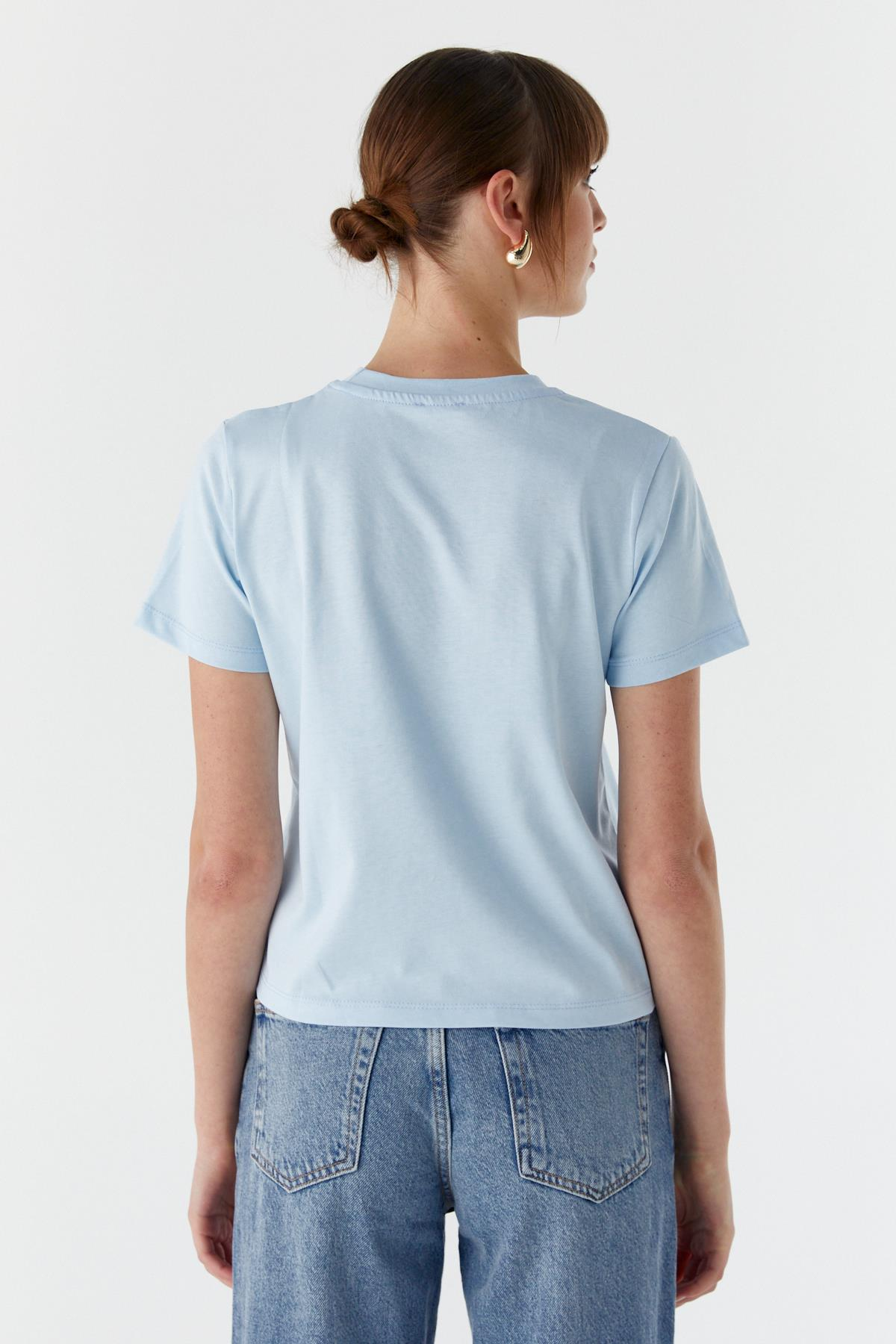 Çilek Baskılı Tshirt MAVI