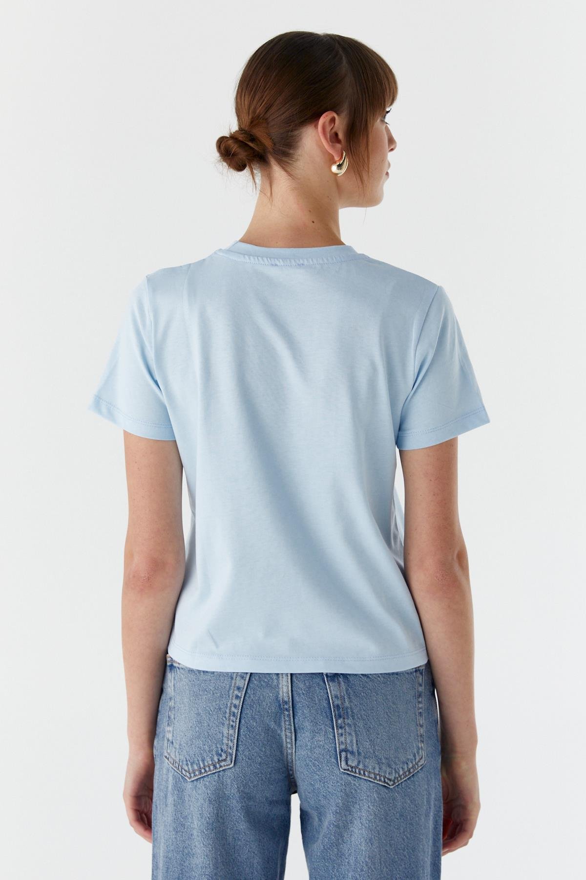 Çilek Baskılı Tshirt MAVI