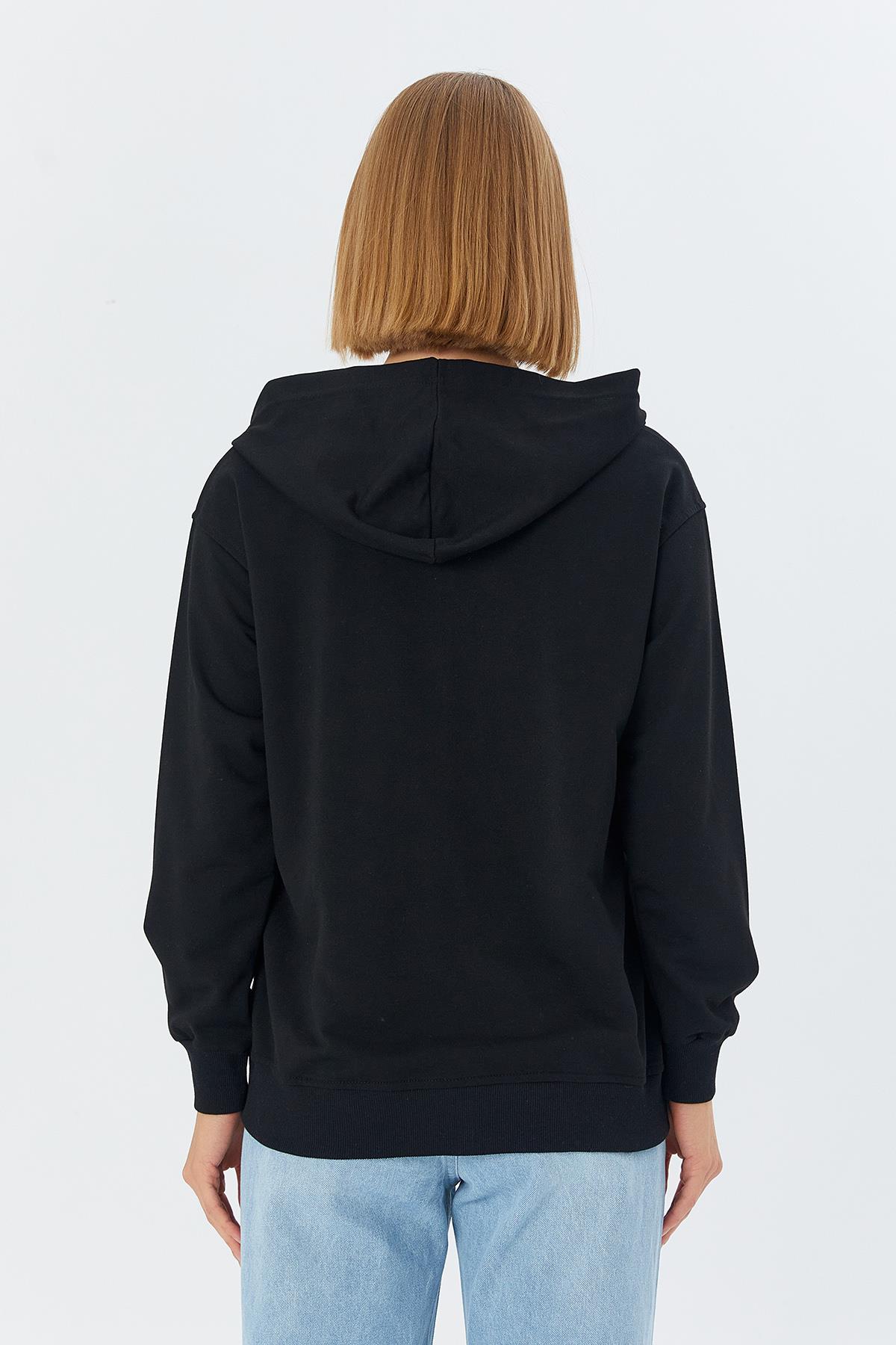 Fermuarlı Sweatshirt SIYAH