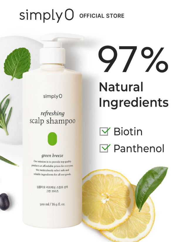 SimplyO Refreshing Scalp Shampoo Green Breeze 500ml | Canlandırıcı ve Nemlendirici Saç Derisi Şampuanı