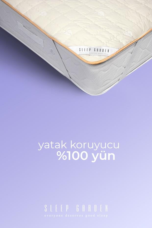 Sleep Garden Yün Yatak Alezi Lastikli Çantalı 100x200Sleep Garden