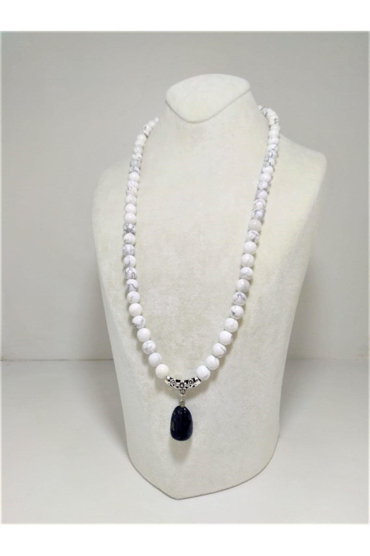 Havlit Taşı Ve Lapis Lazuli Taşı Birlikte Kolye