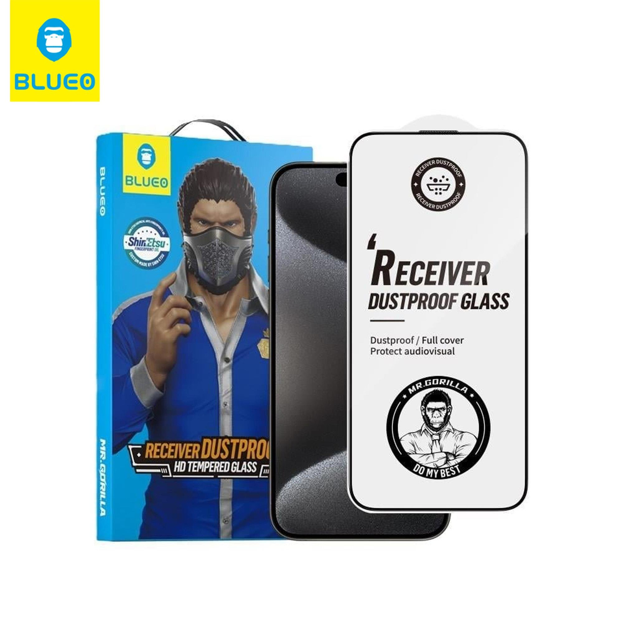 BLUEOSamsung A35 / A55 Anti Static Full Cover Dustproof HD Tam Kaplayan Temperli Cam Ekran Koruyucu