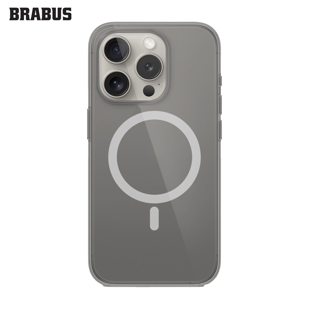 BRABUS Iphone 15 Pro Max Ekstra Sert Kenarlı MagSafe Silikon Holly Case Şeffaf Kılıf