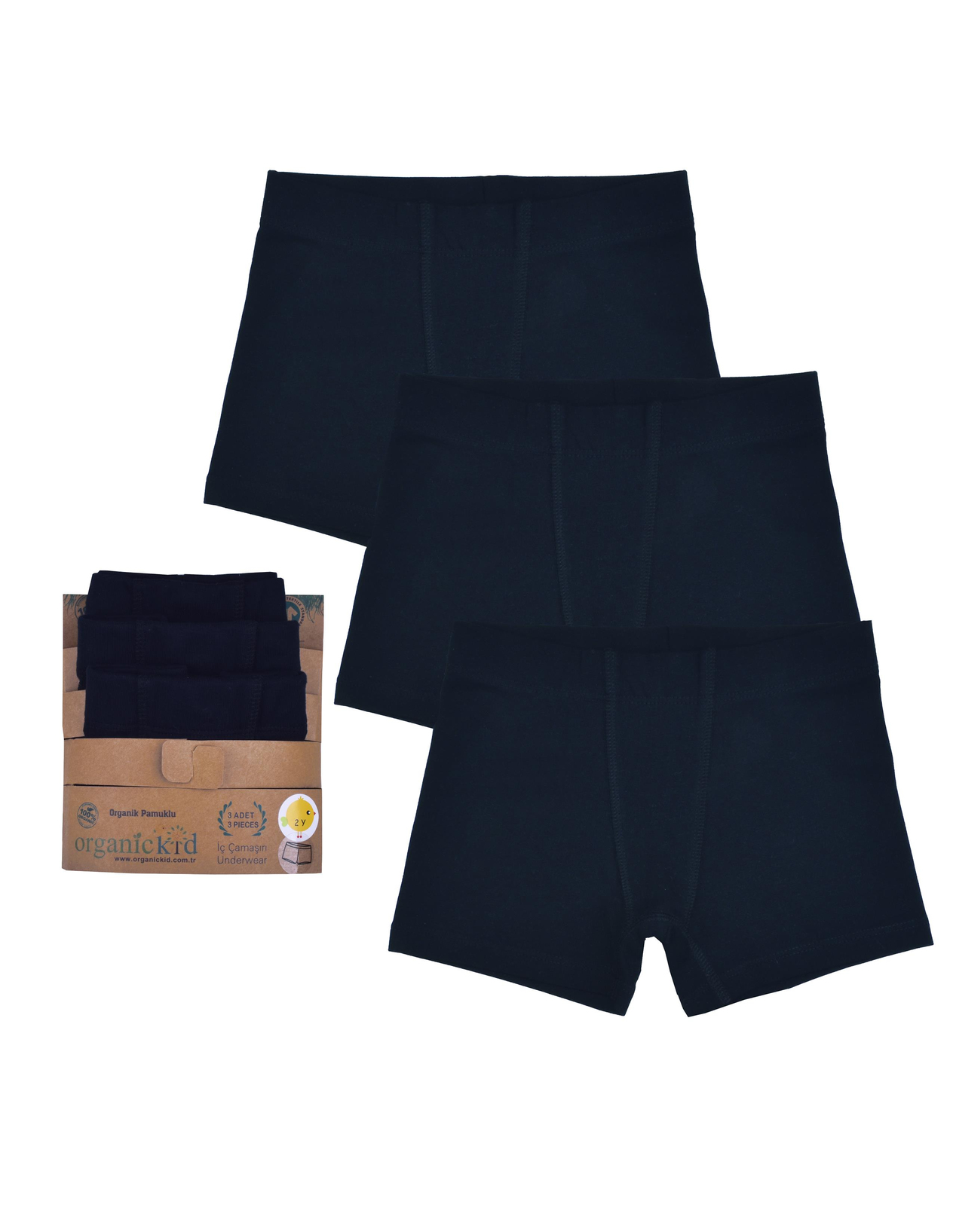 Basic Erkek Çocuk Siyah İç Çamaşır Set 3lü