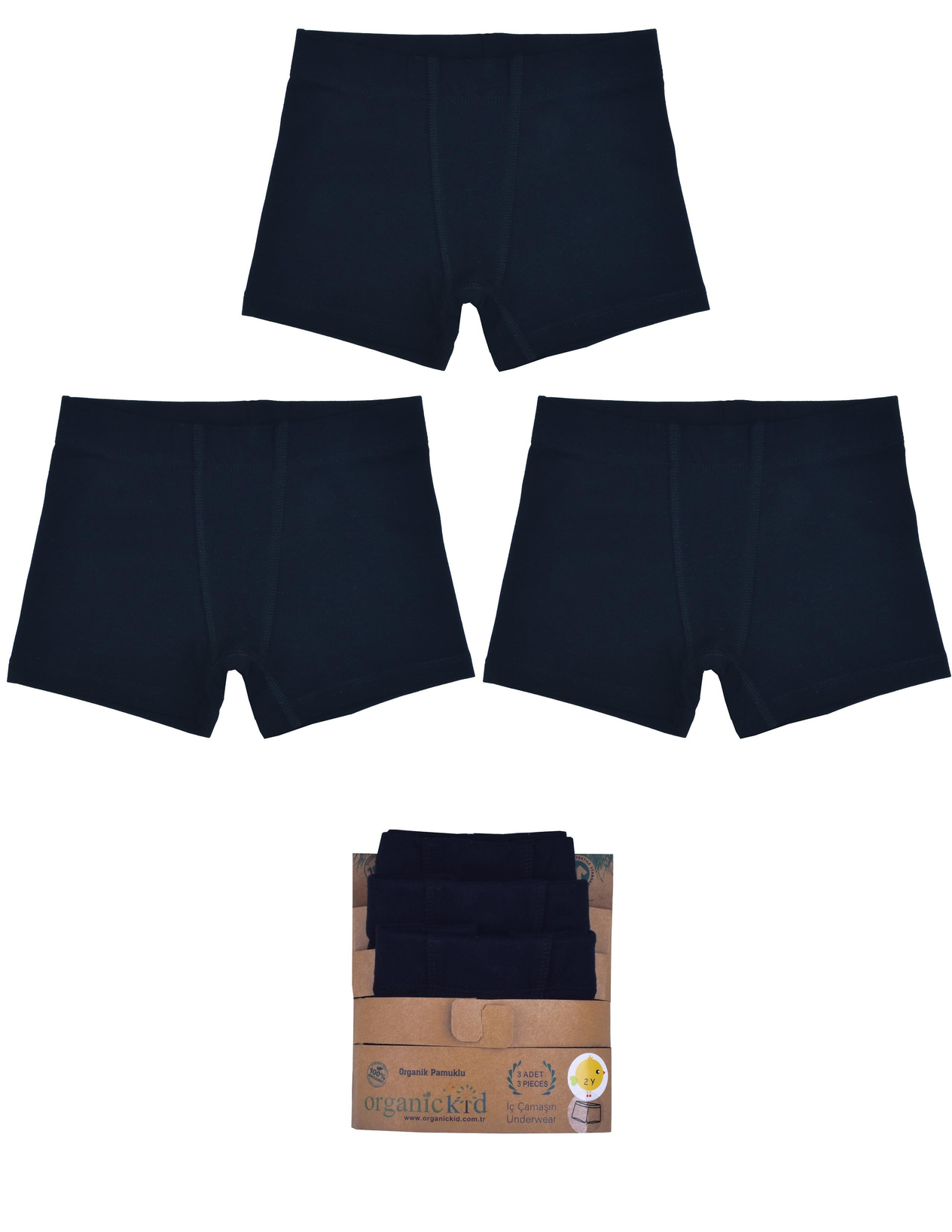 Basic Erkek Çocuk Siyah İç Çamaşır Set 3lü