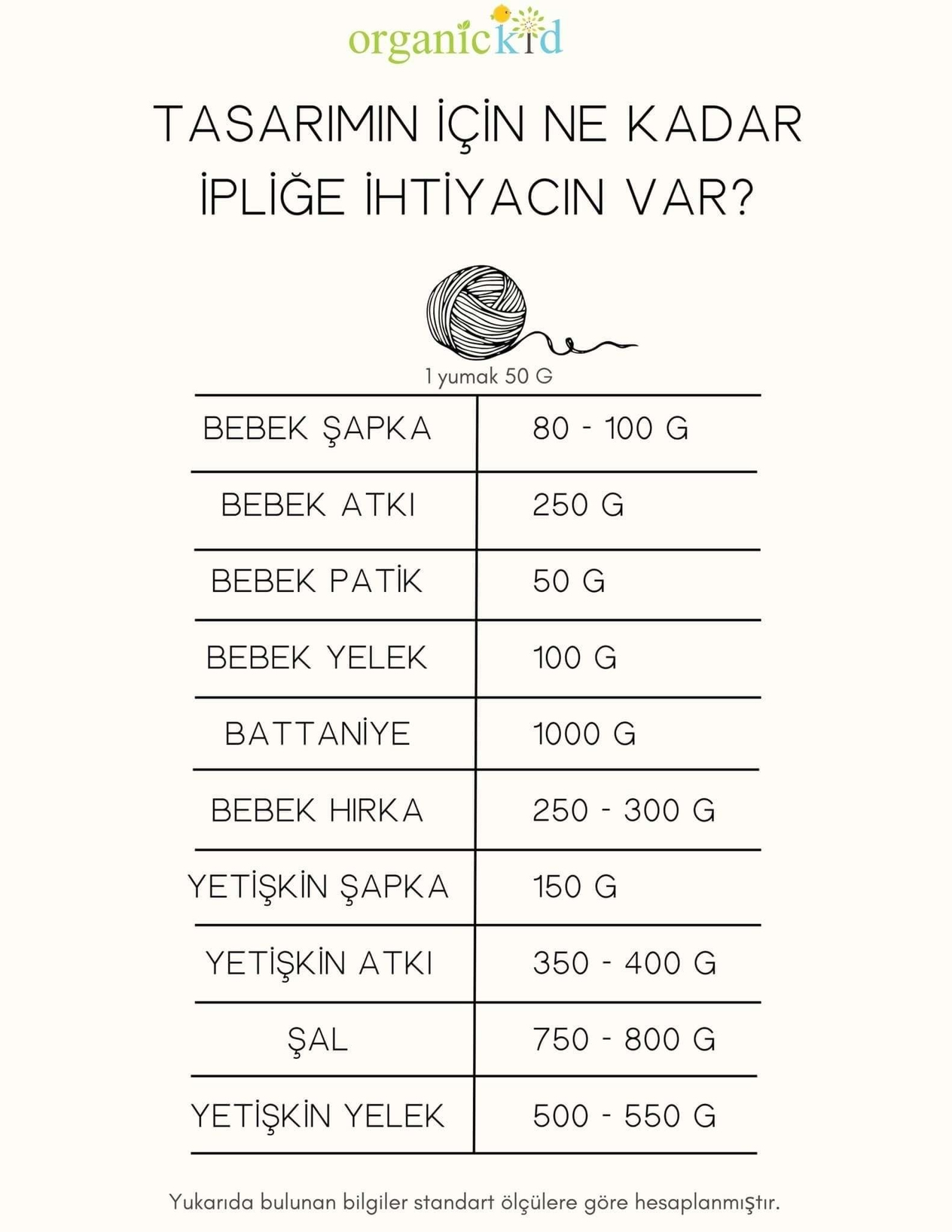 Organik Pamuk El Örgü İpi Soluk Kahve