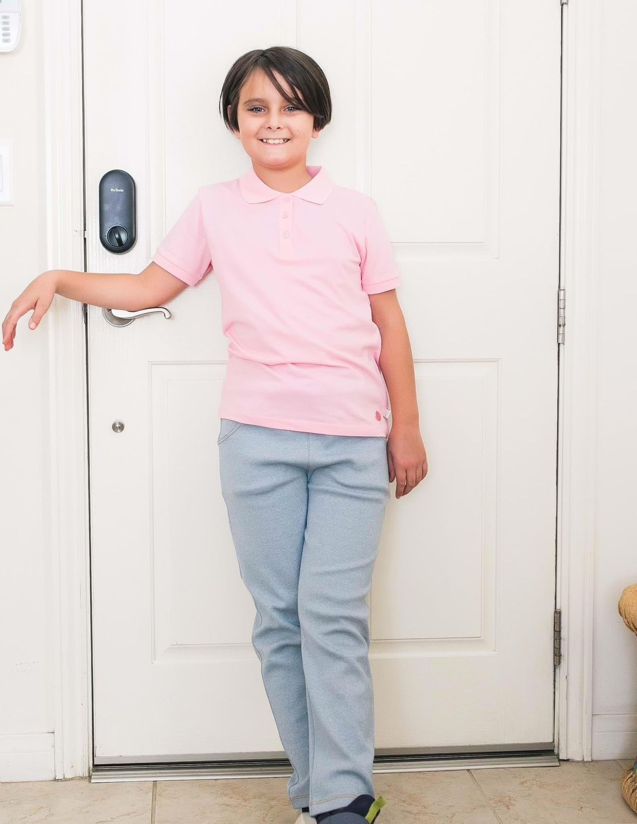 Polo Yaka Basic Pembe Kısa Kollu Çocuk T-shirt