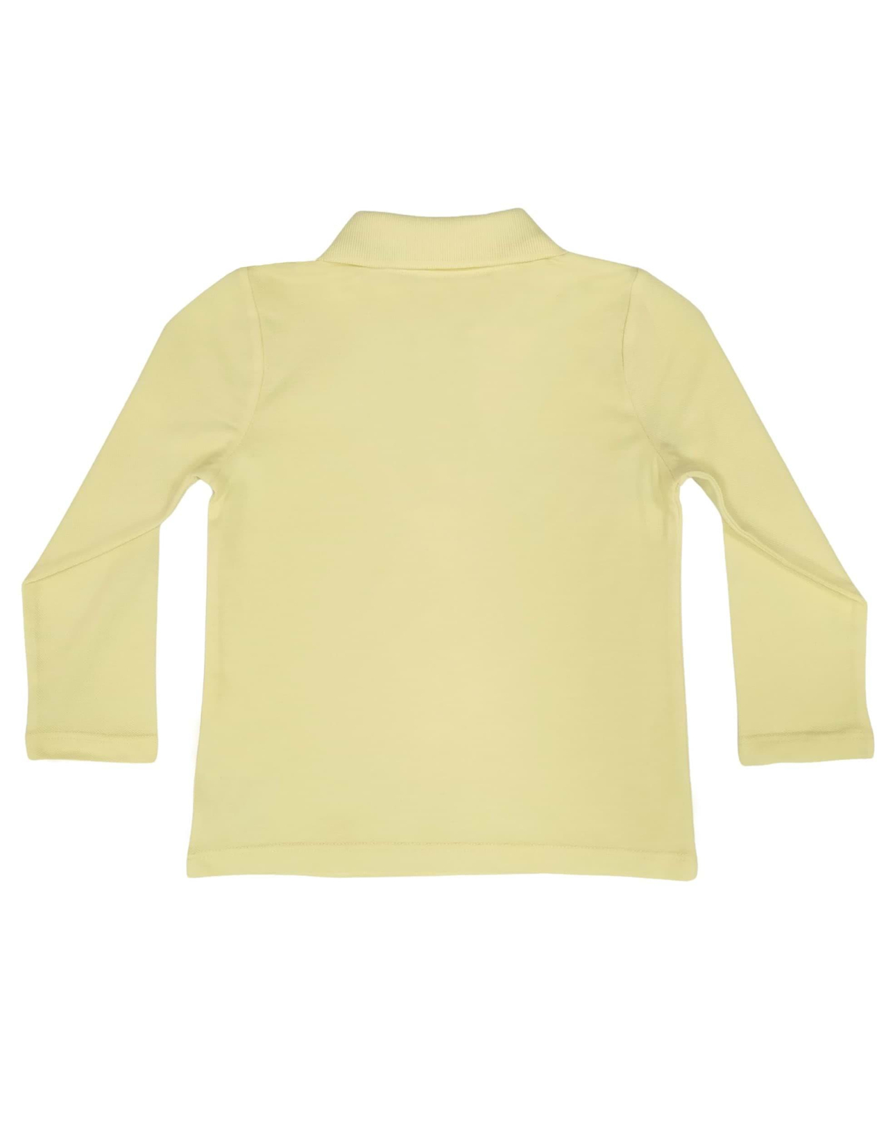 Polo Yaka Basic Sarı Uzun Kollu Çocuk T-shirt