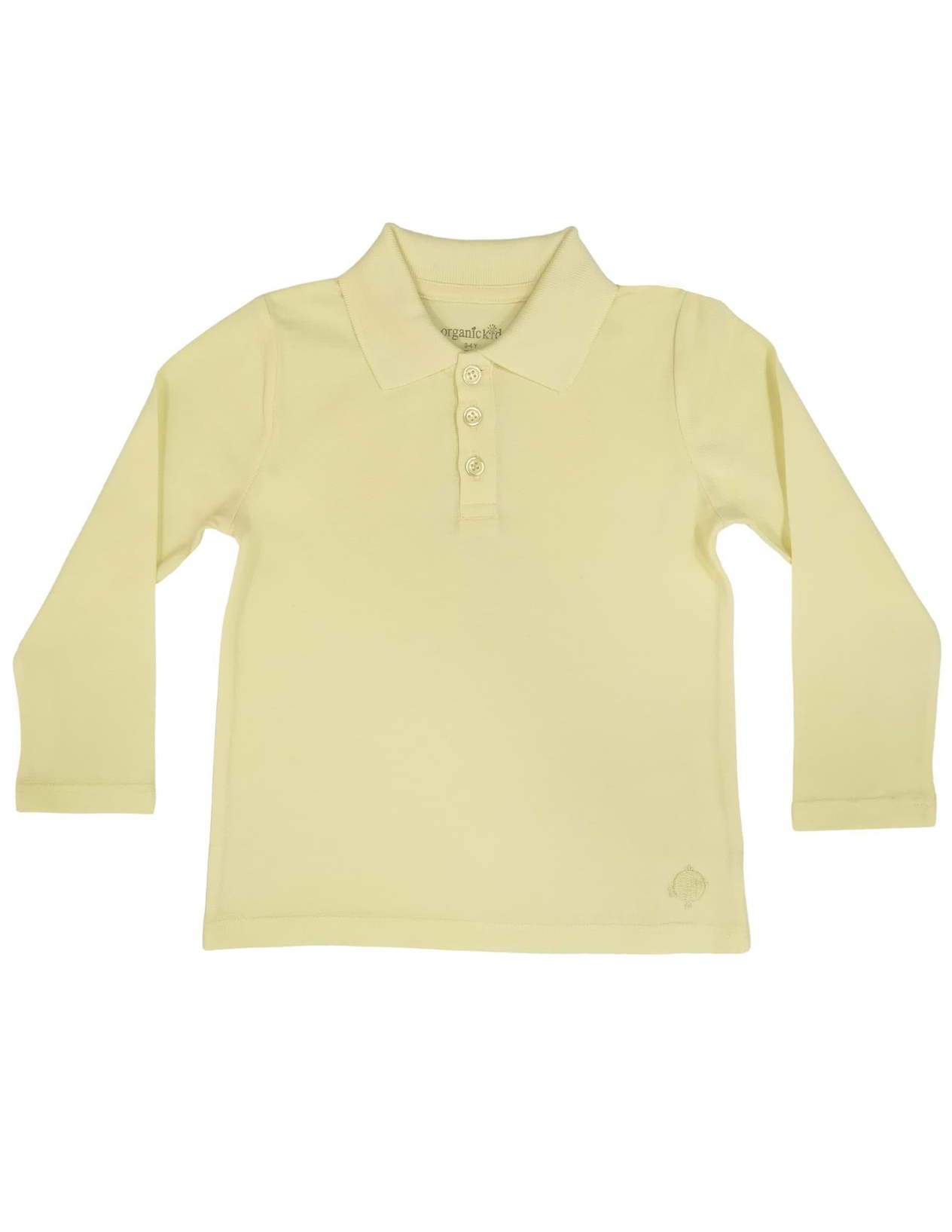 Polo Yaka Basic Sarı Uzun Kollu Çocuk T-shirt