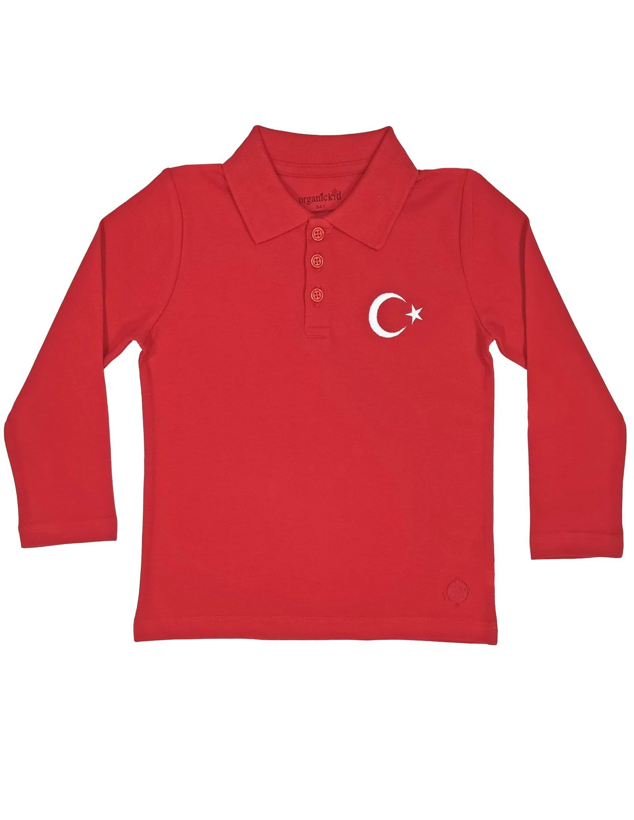Polo Yaka Türkiye Kırmızı Uzun Kollu Çocuk T-shirt