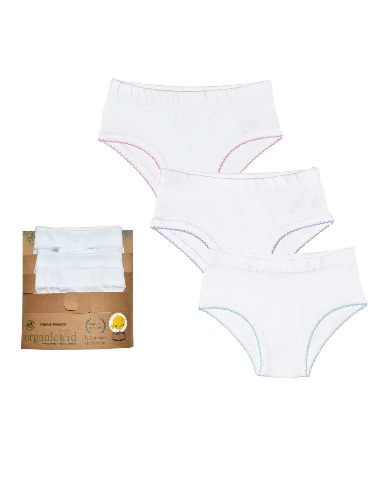 Soft Beyaz Kız Çocuk İç Çamaşır Set 3lü