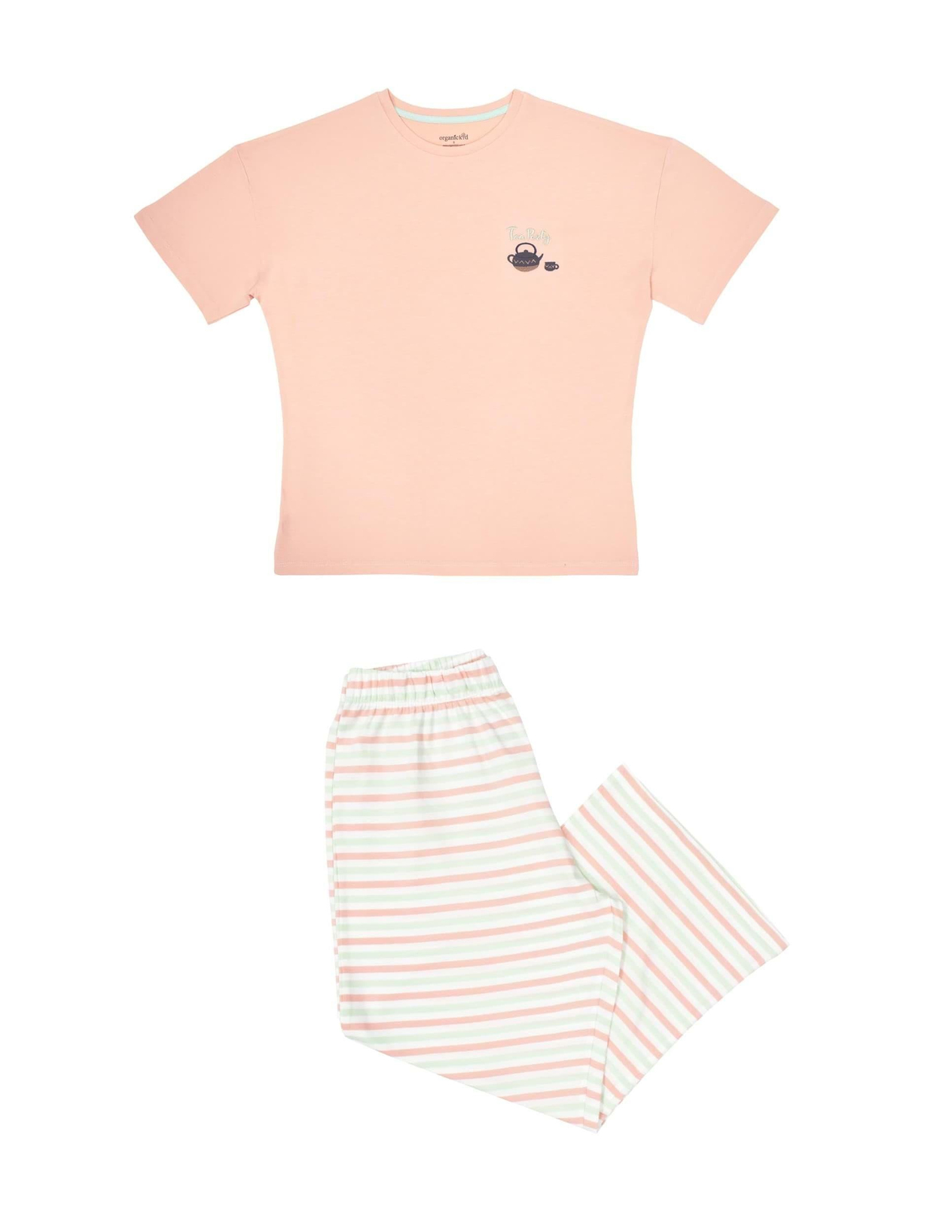Teatime Kadın Pembe Kısa Kol Kapri Pijama Takımı