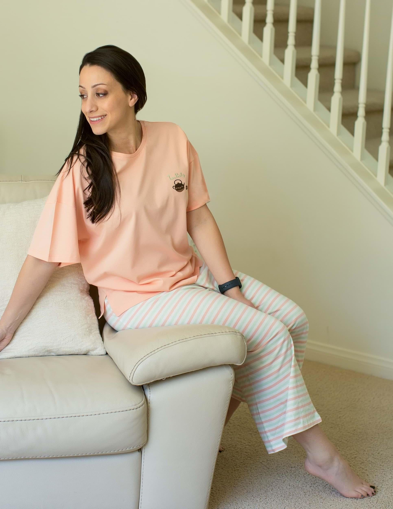 Teatime Kadın Pembe Kısa Kol Kapri Pijama Takımı
