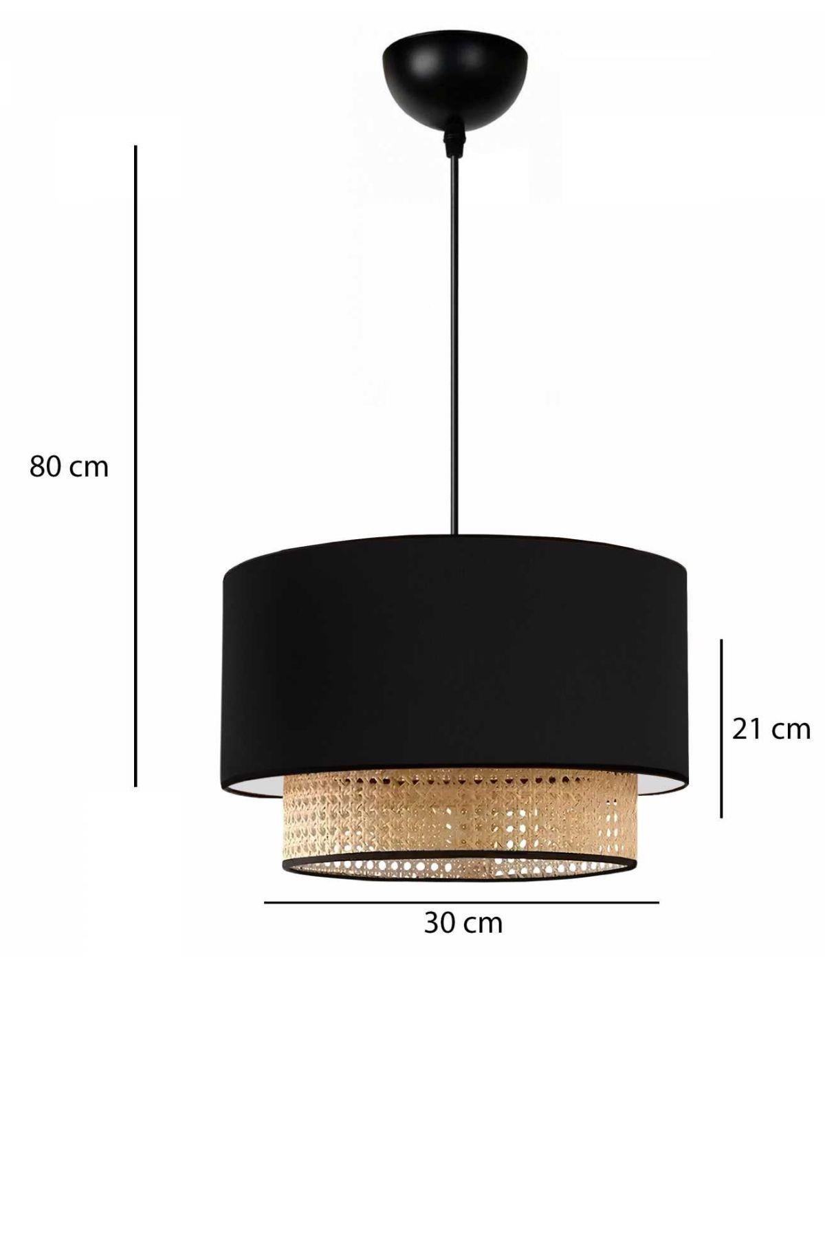 XCI Siyah Kumaş Hazeran Rattan Sarkıt AYD-3743