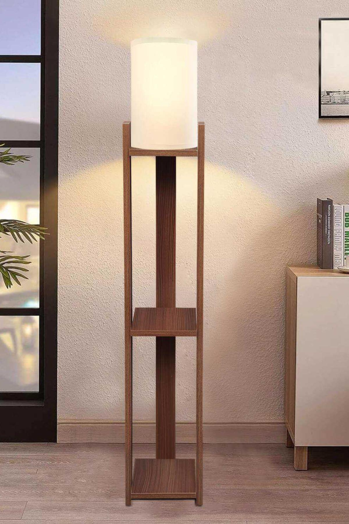 XCI Verona Ahşap Raflı Lambader Ceviz 241639