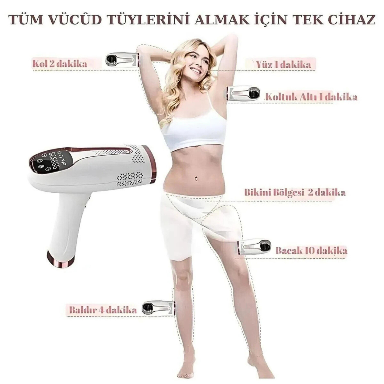 BHRL-04 IPL Buz Başlıklı Lazer Epilasyon Cihazı 999.999 Atım 