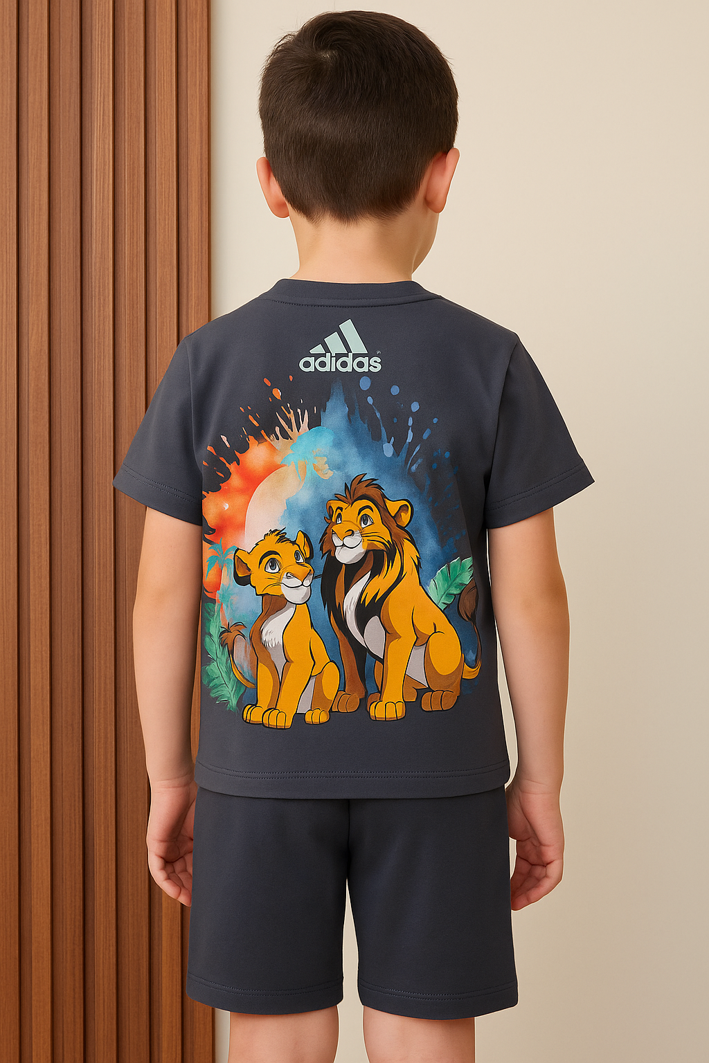 Lucco Sırt Baskı Detaylı T-shirt ve Şortlu Alt Üst Takım