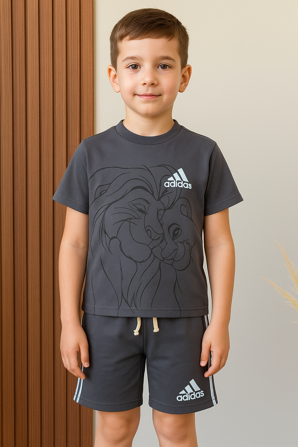 Lucco Sırt Baskı Detaylı T-shirt ve Şortlu Alt Üst Takım