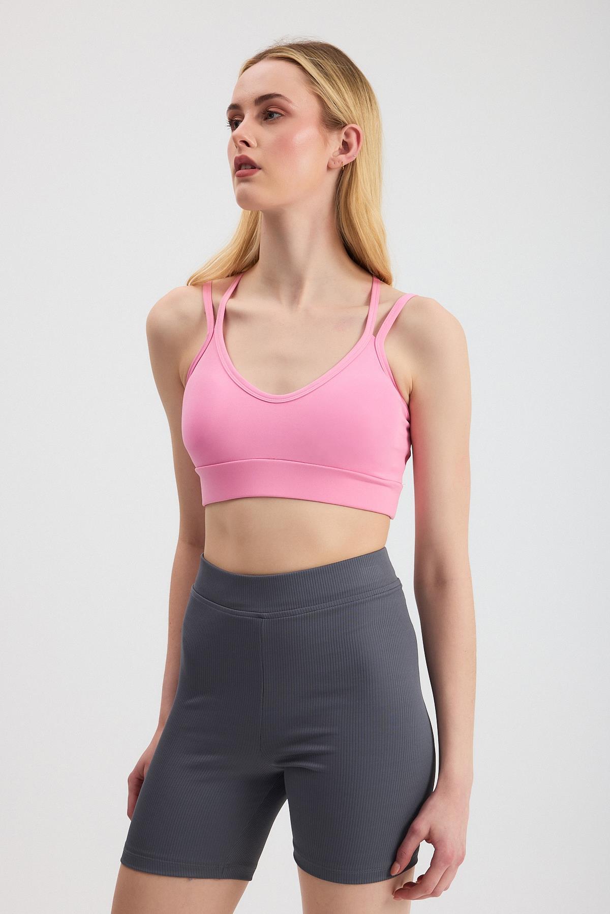 3005 Arka Çapraz Büstiyer Pembe