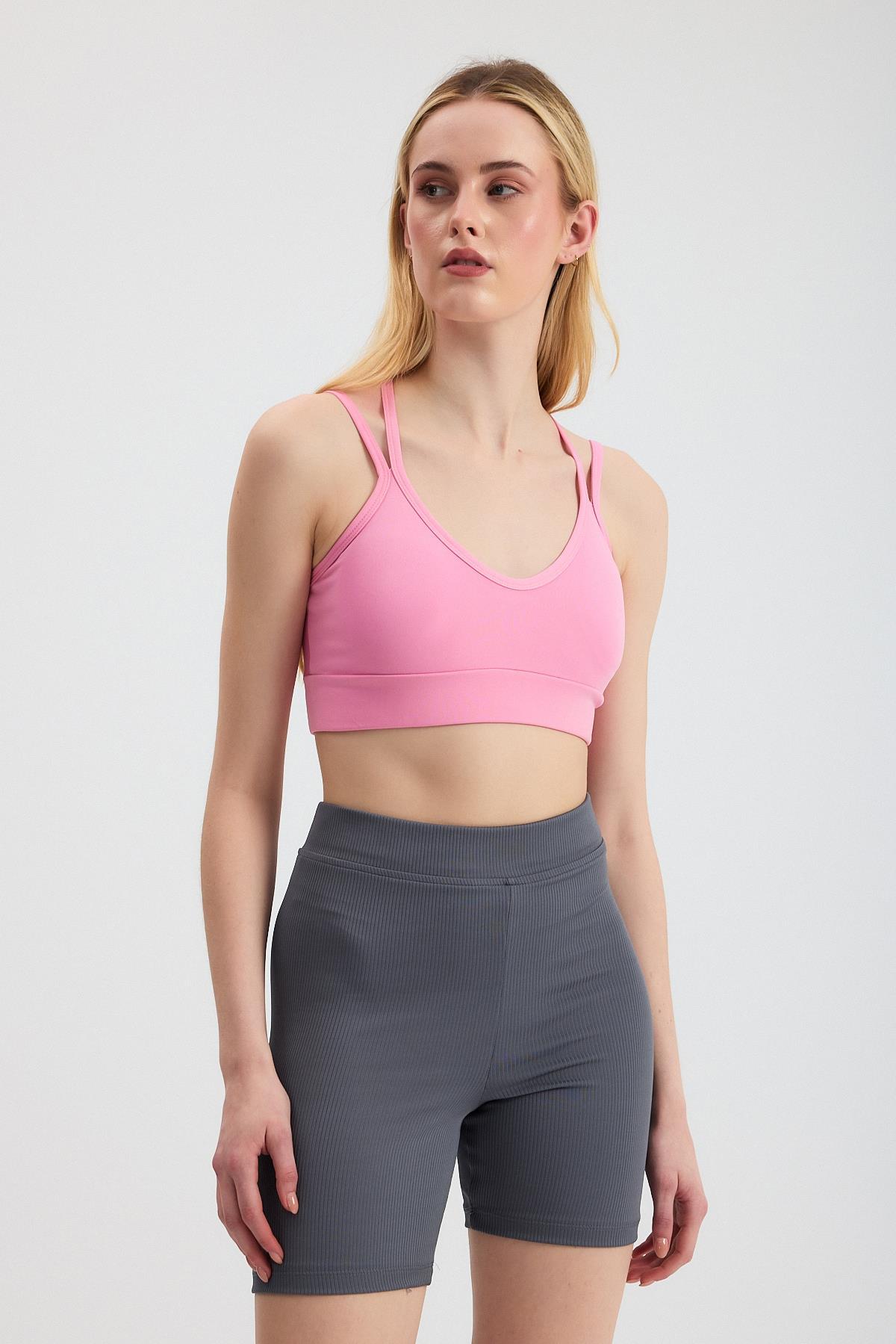 3005 Arka Çapraz Büstiyer Pembe