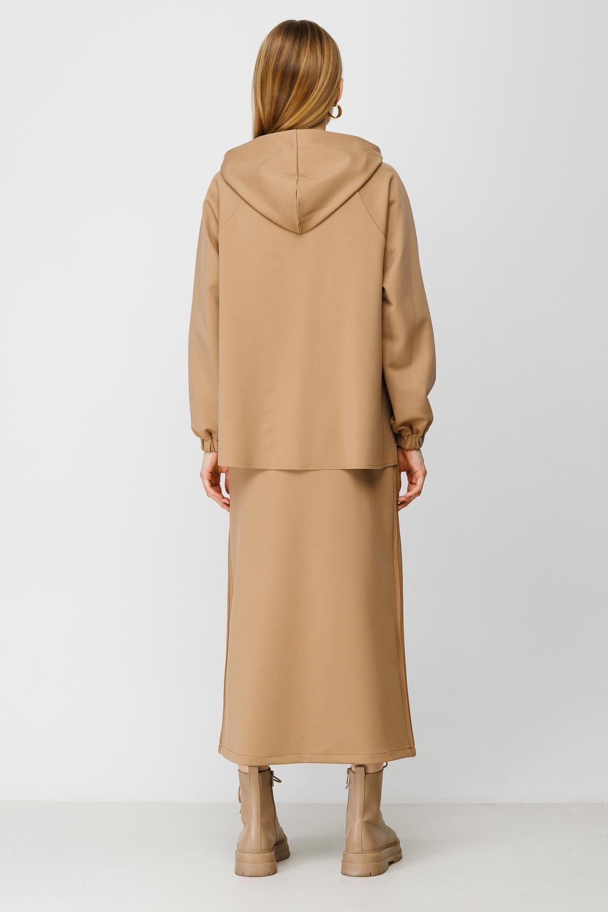 Ghisa Kapüşonlu Ceket CAMEL