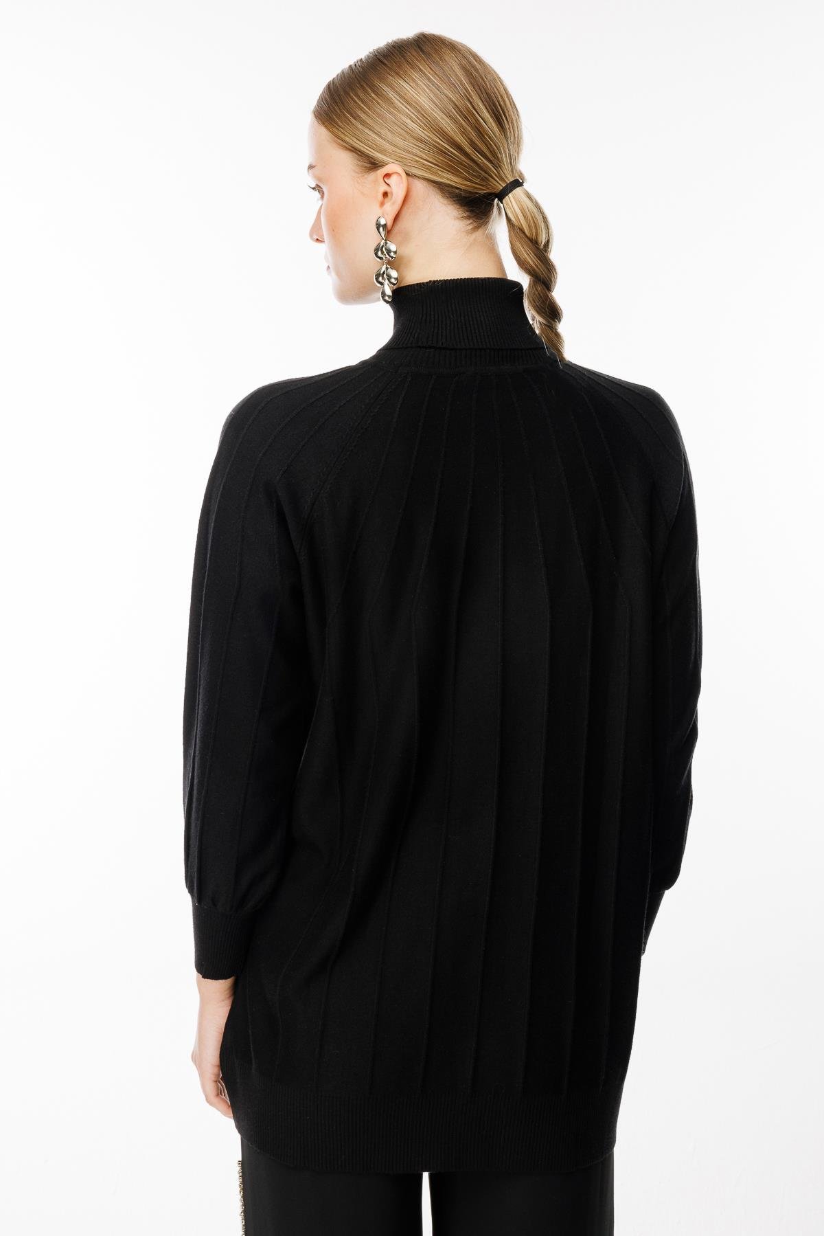 Ghisa Reglan Kol Triko Tunik SİYAH
