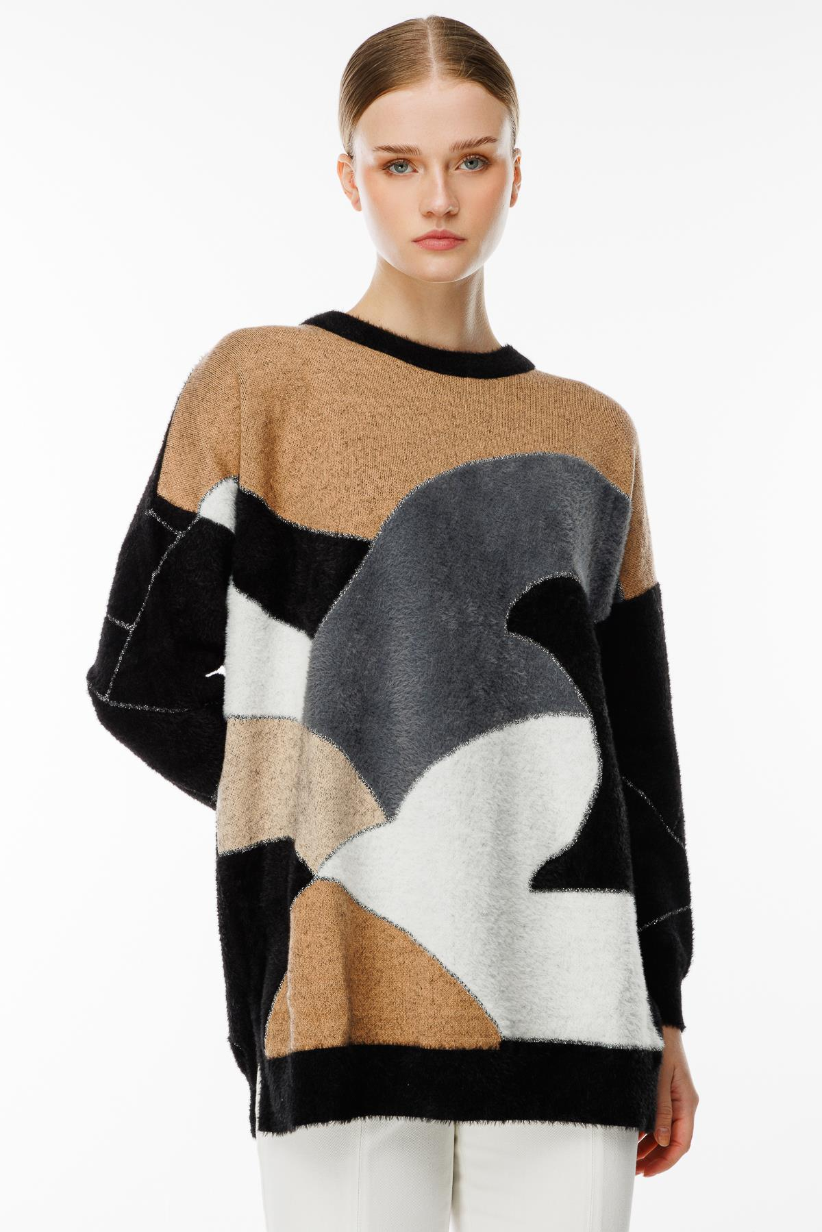 Ghisa Triko Tunik SİYAH CAMEL