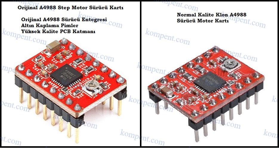 Kompent A4988 Step Motor Sürücü Modülü