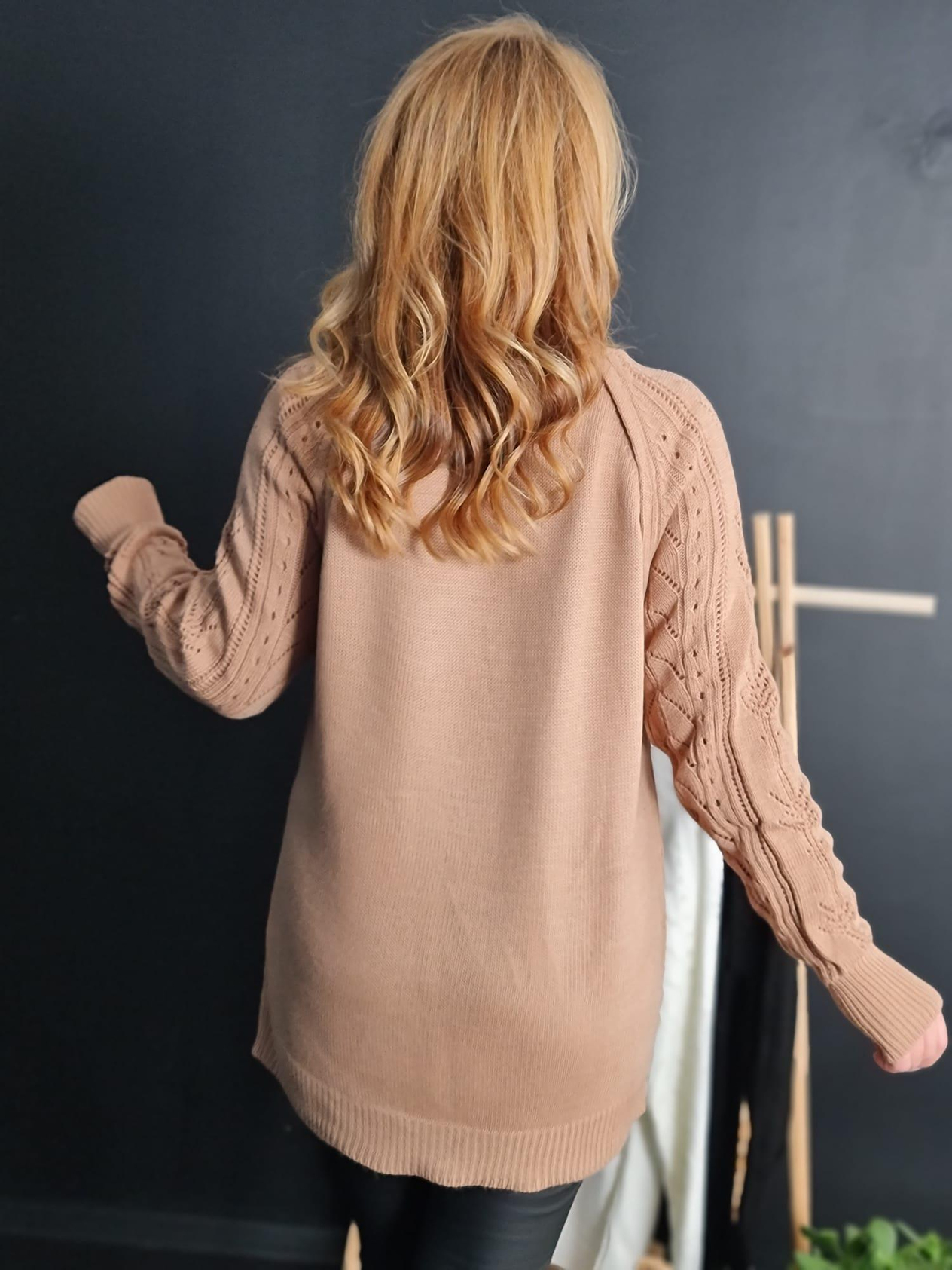 FELİX11205 Reglan Kol Fistolu Vizon Triko Kazak