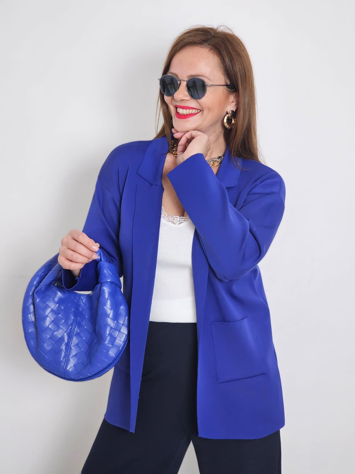FELİX12874 Saks Blazer Triko Ceket