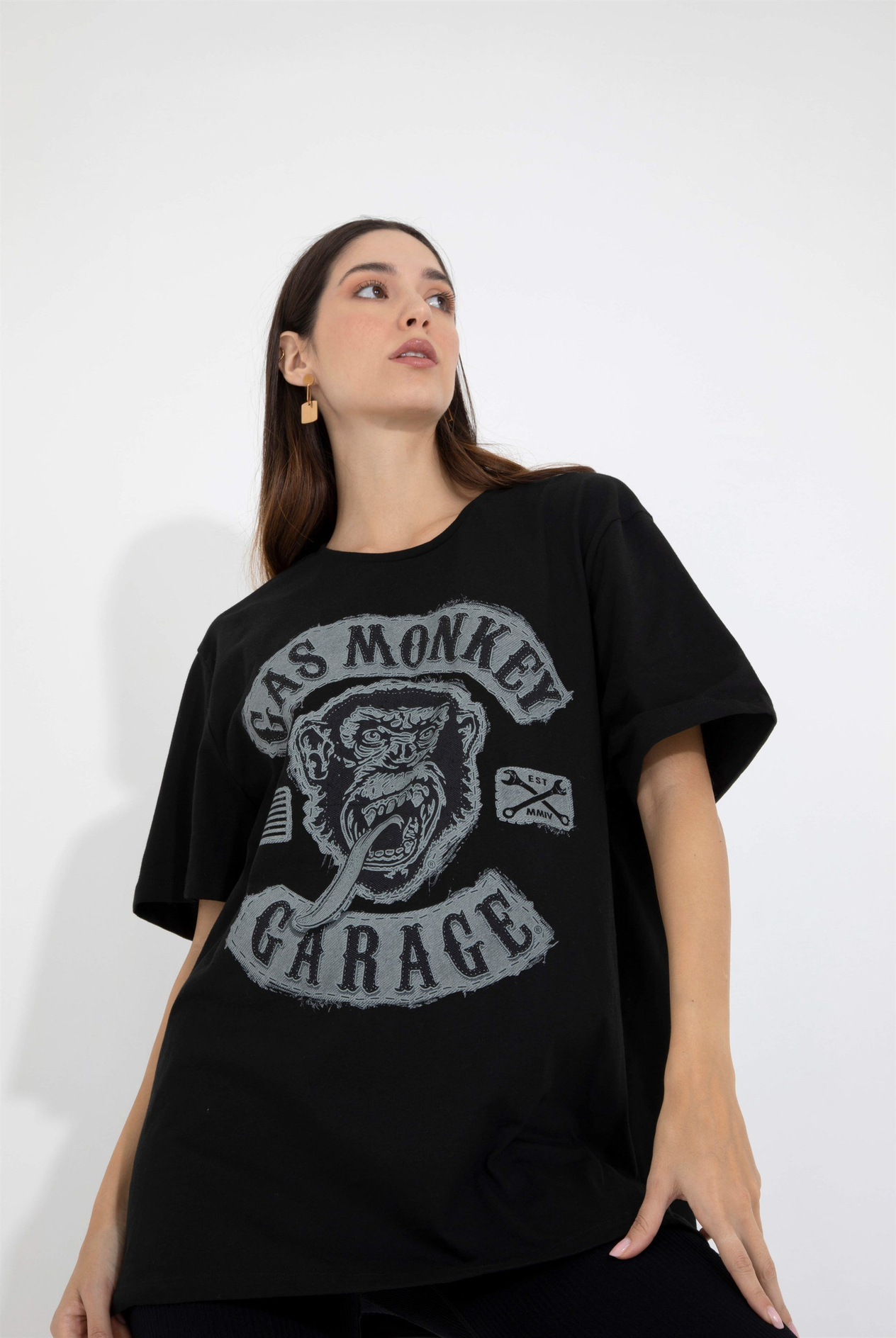 Kadın Gas Monkey Yazılı Tshırt