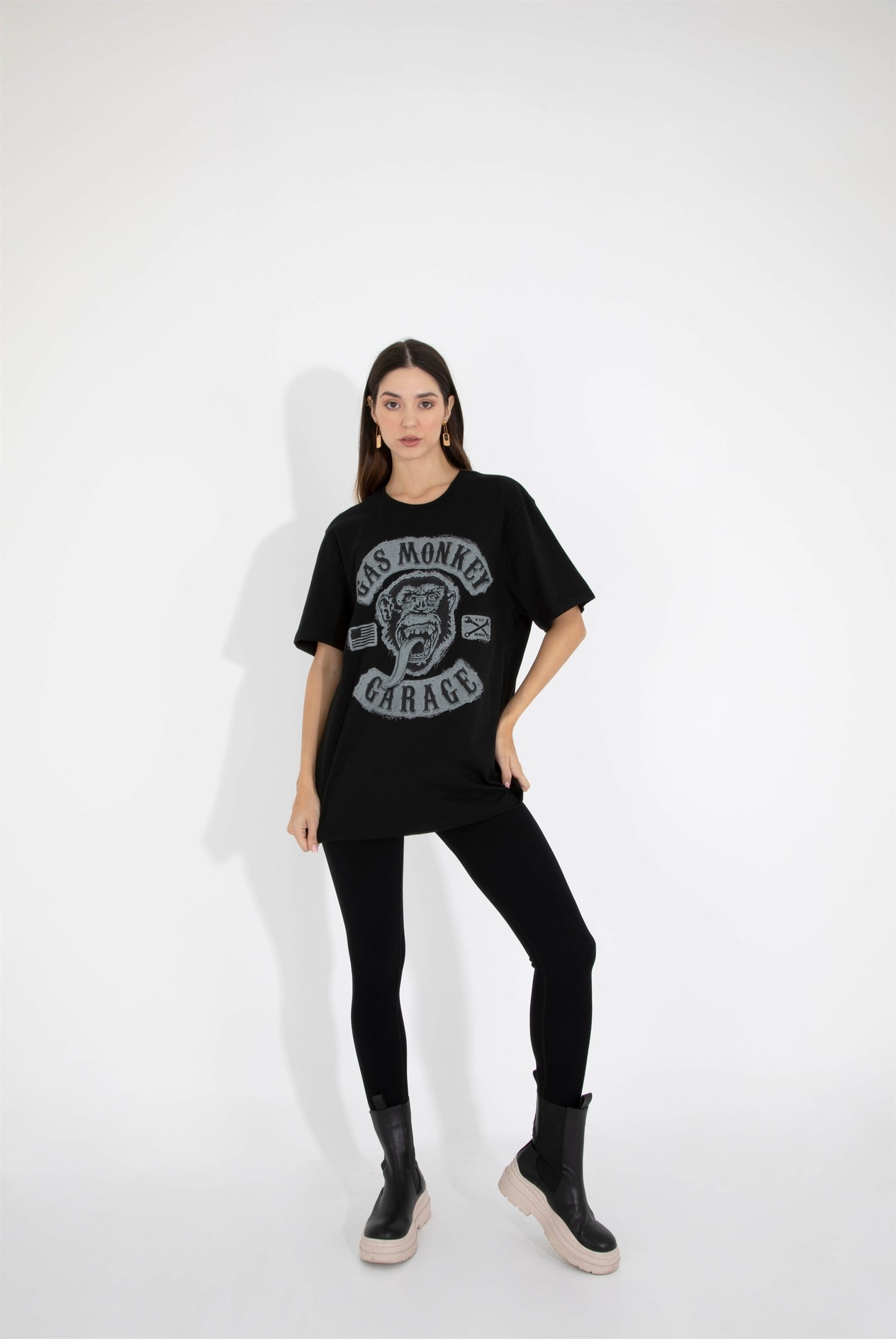 Kadın Gas Monkey Yazılı Tshırt