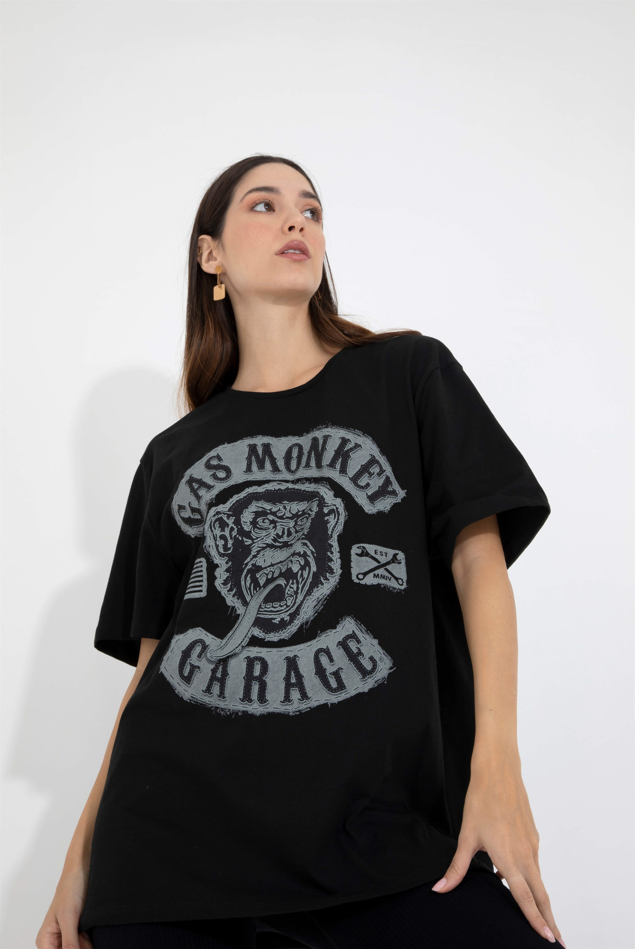 Kadın Gas Monkey Yazılı Tshırt