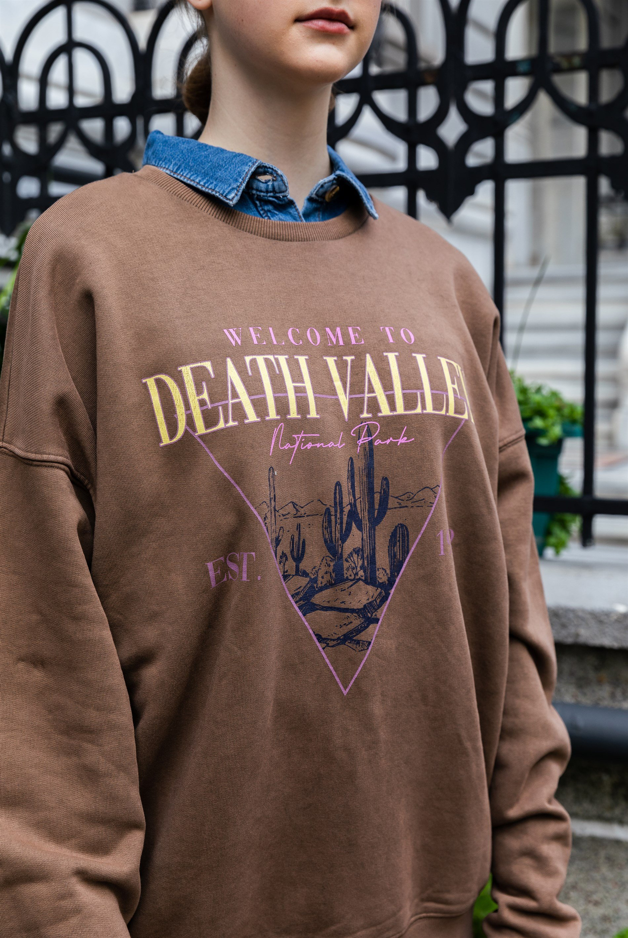 Kadın Kaktüs Baskılı Sweatshirt