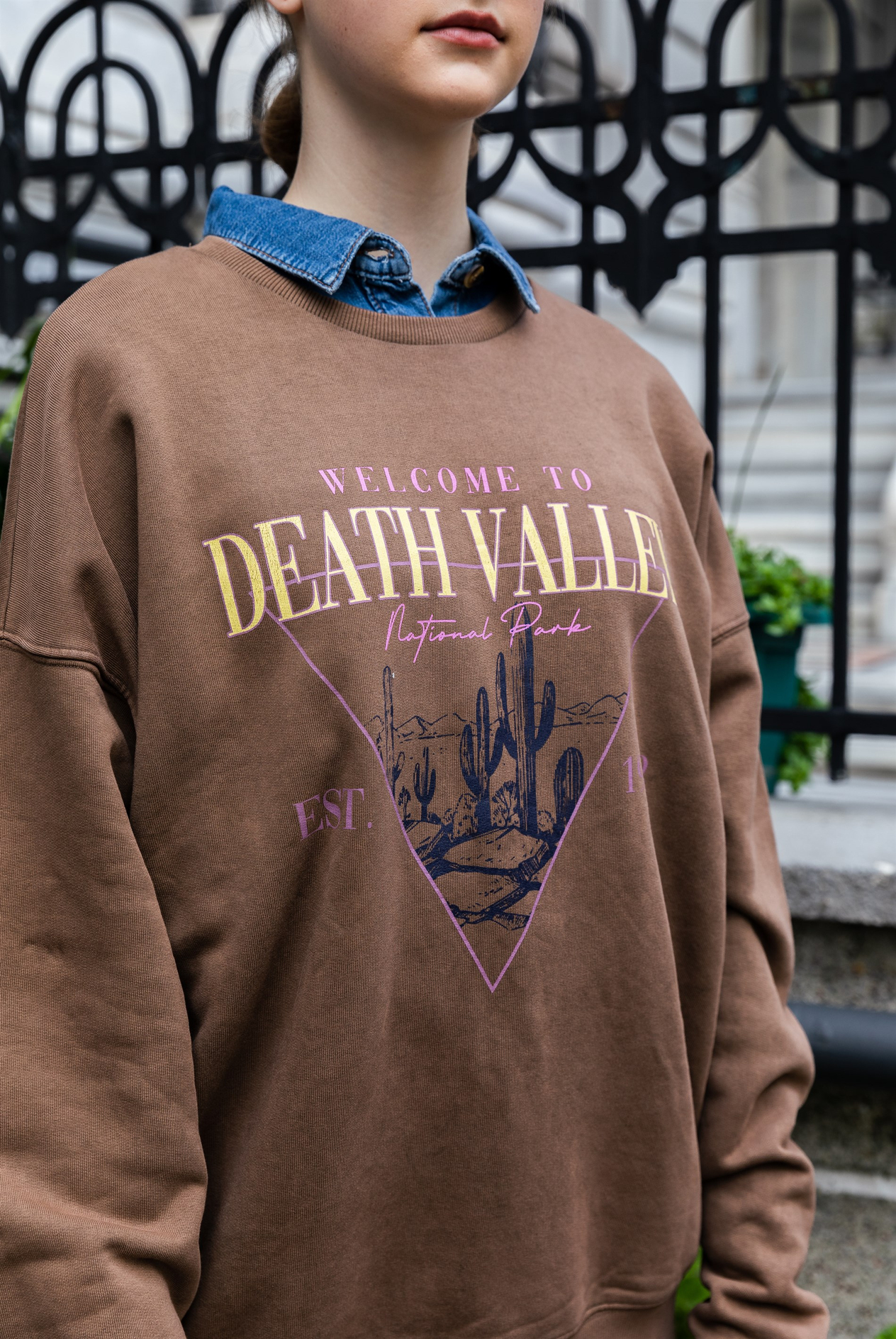 Kadın Kaktüs Baskılı Sweatshirt